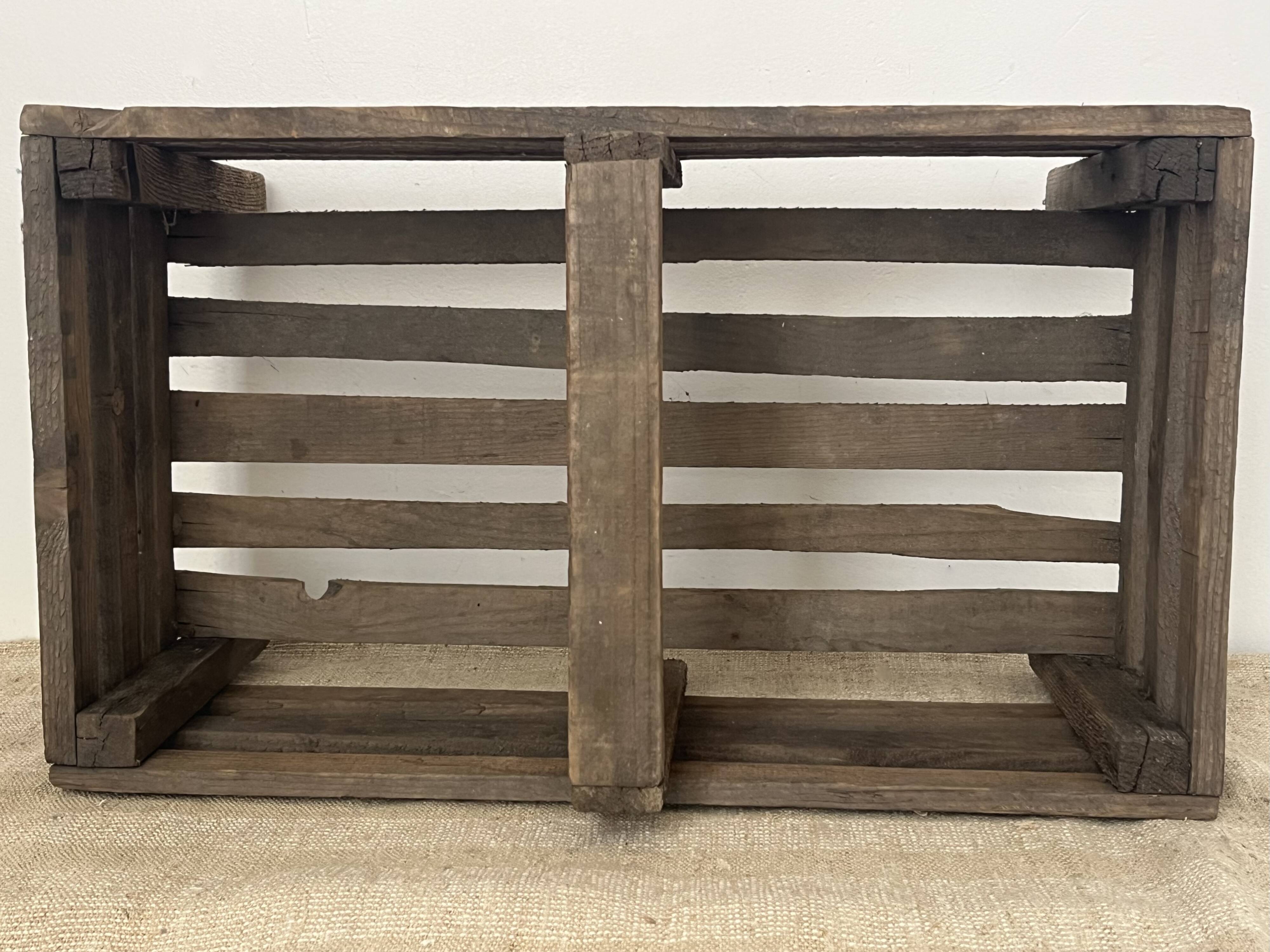 Wooden basket with shelves