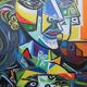 1970s Cubist Oil Painting