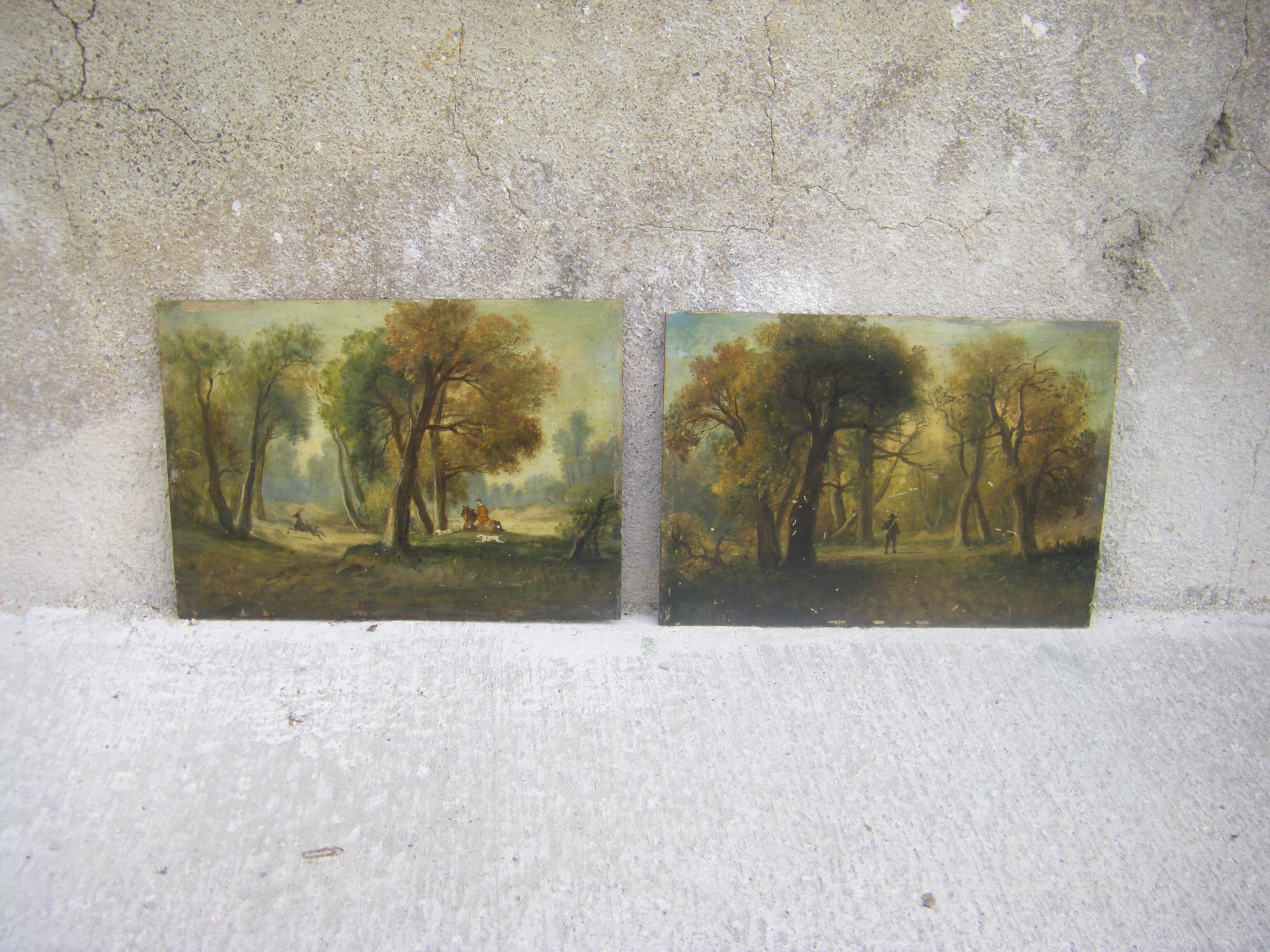Two ancient paintings "hunting scenes"