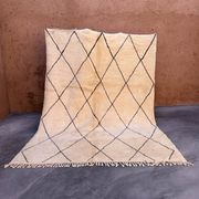 Tapis Marocain Beni M'Rirt blanc - 26 x 304 cm