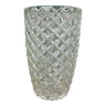 Vase en verre transparent vintage pointes diamants