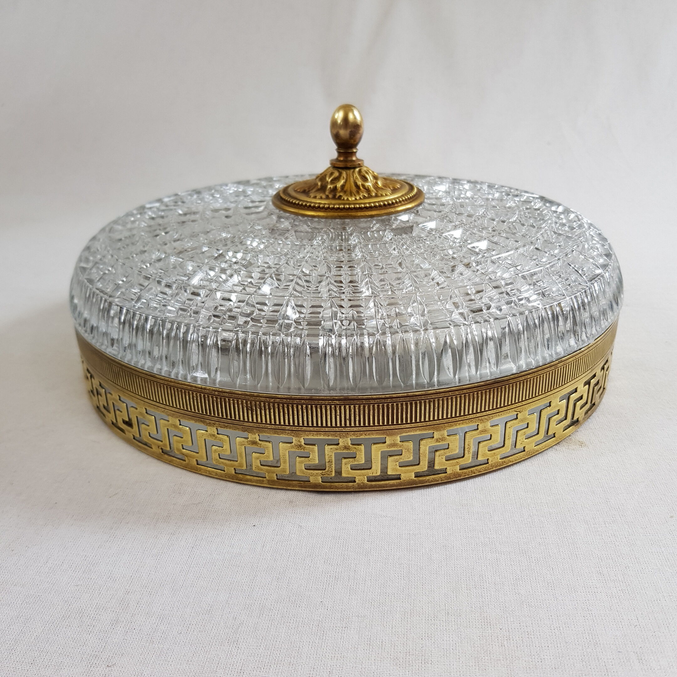 Ceiling lamp old gold cristal Lucien Gau
