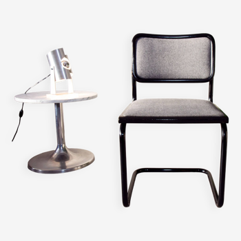 Breuer Cesca B32 chair, black and heather gray, Italian edition