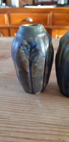Paire de vases art nouveau en grés émaillés