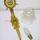 St Louis XVI wall light in solid gilded bronze + fluted glass tulip