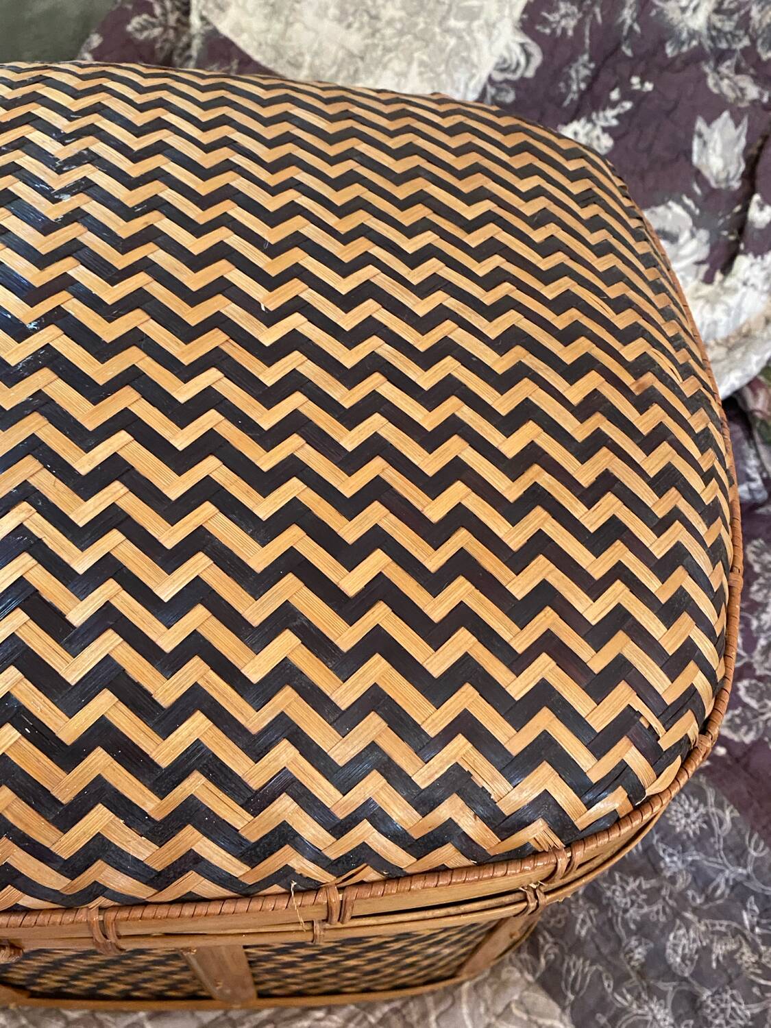 Woven bamboo storage chest
