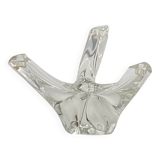 Daum France 3-branch crystal candle holder