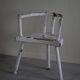 Decorative armchair painted white, Wabi Sabi, early 20th century