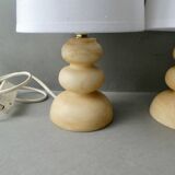 Pair of alabaster lamps, 70s-80s