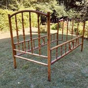 Wooden bed turned blond 1900 Austrian Art Nouveau