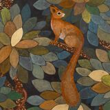 Painted canvas, contemporary decorative panel, "The Lost Paradise"