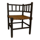 Siège coin de feu ancien bois et paille