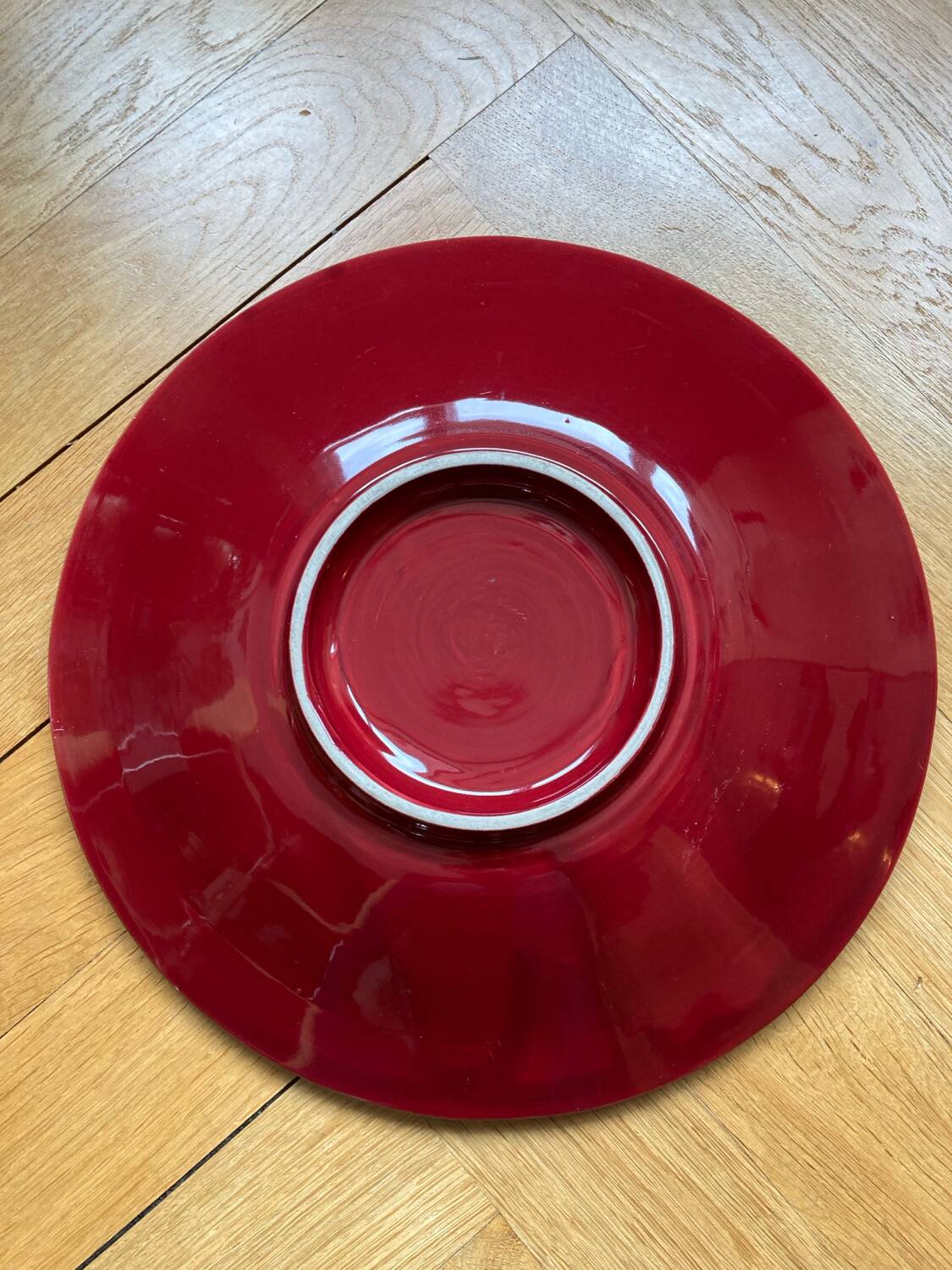 Fruit bowl - Saint Clément burgundy and gold dish