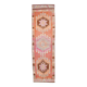 Soft Orange & Pink Star Pattern Handmade Wool Runner Rug, 99x338 Cm