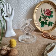 Bougeoir en verre ciselé art déco