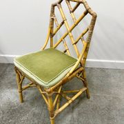Set of six English "Invincible" bamboo and rattan chairs by Angraves, 1970s