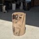 Brown and black petrified wood side table H35 D27 - 3333