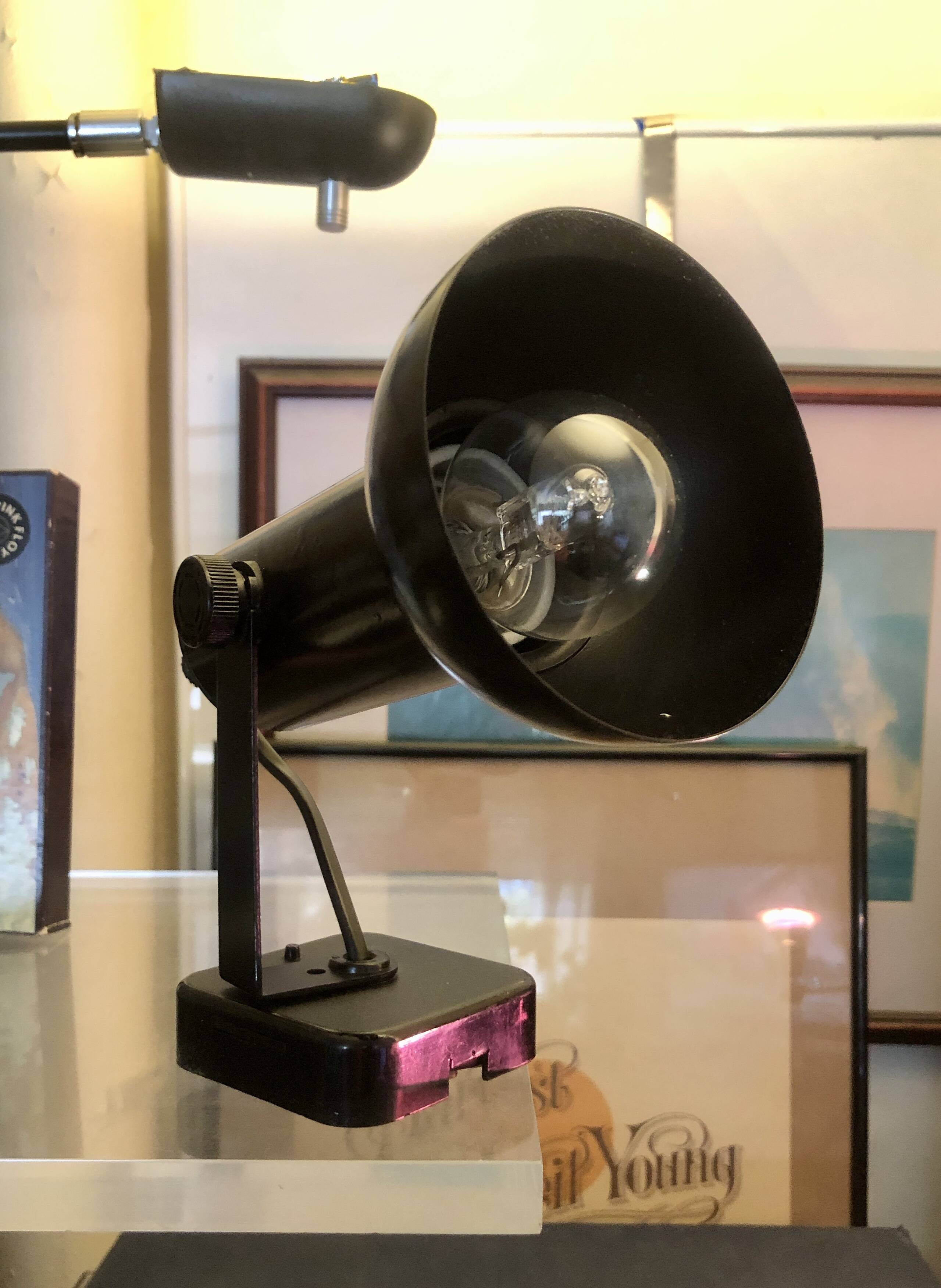 Black lacquered metal spotlight