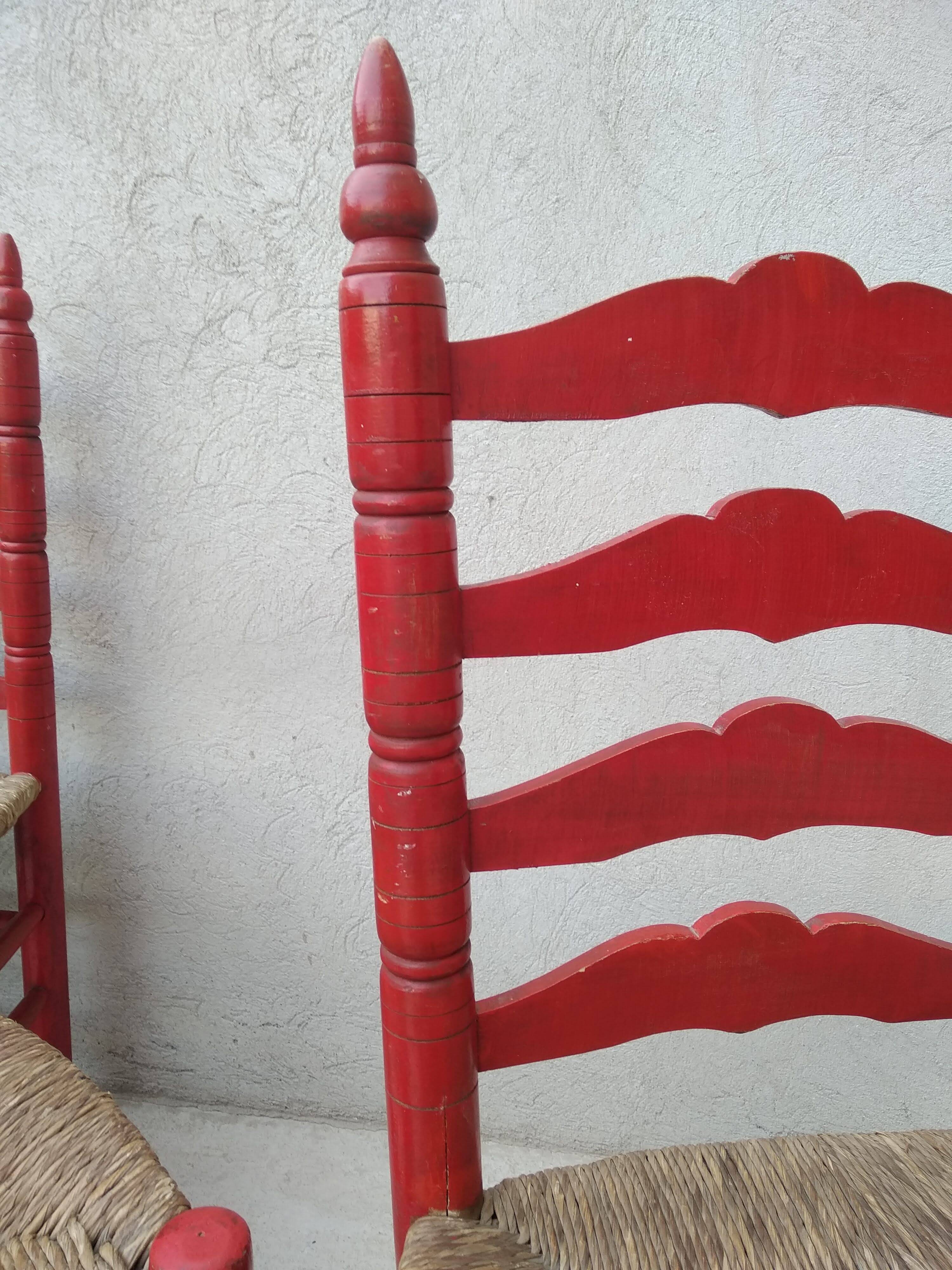 6 chaises paillées Vintage