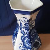 Hexagonal Delft Vase - Delft Blue, Handmade Holland