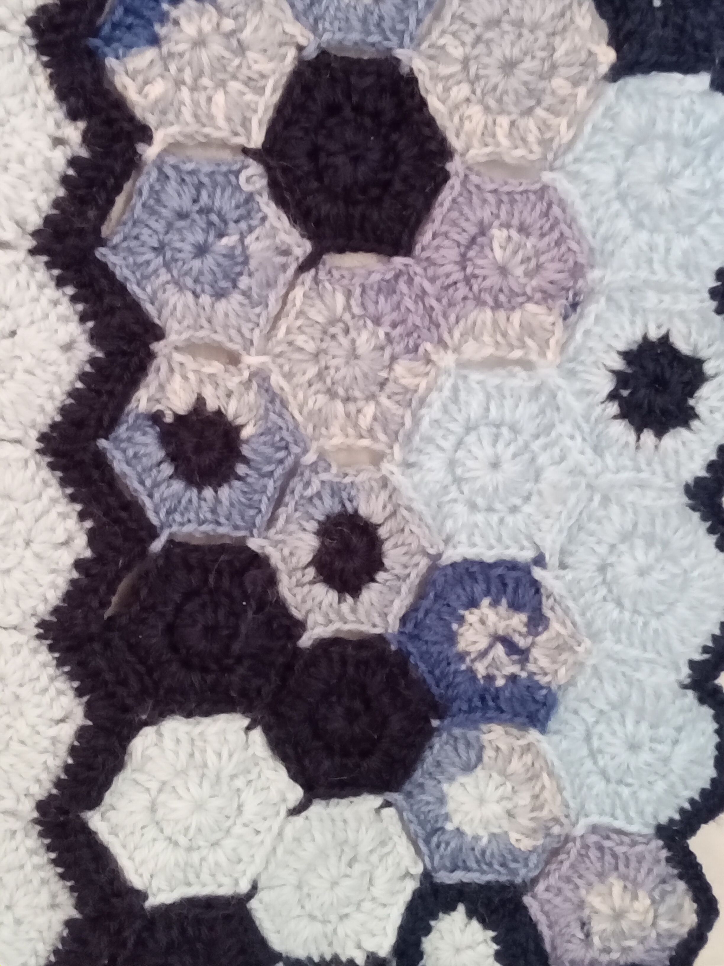Vintage rugs, patchwork of crocheted patterns, handmade