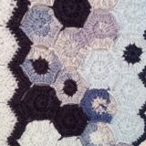 Vintage rugs, patchwork of crocheted patterns, handmade