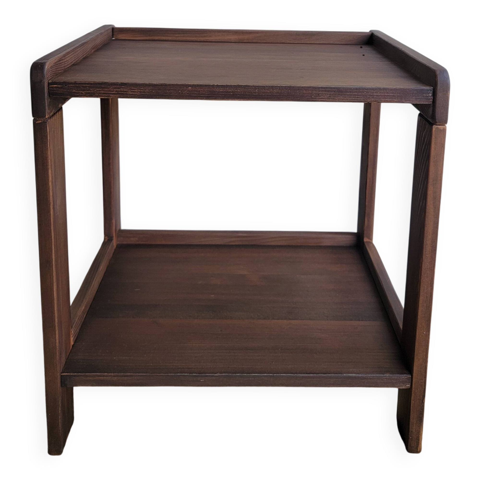 Dark wood bedside table - mid-century modern style