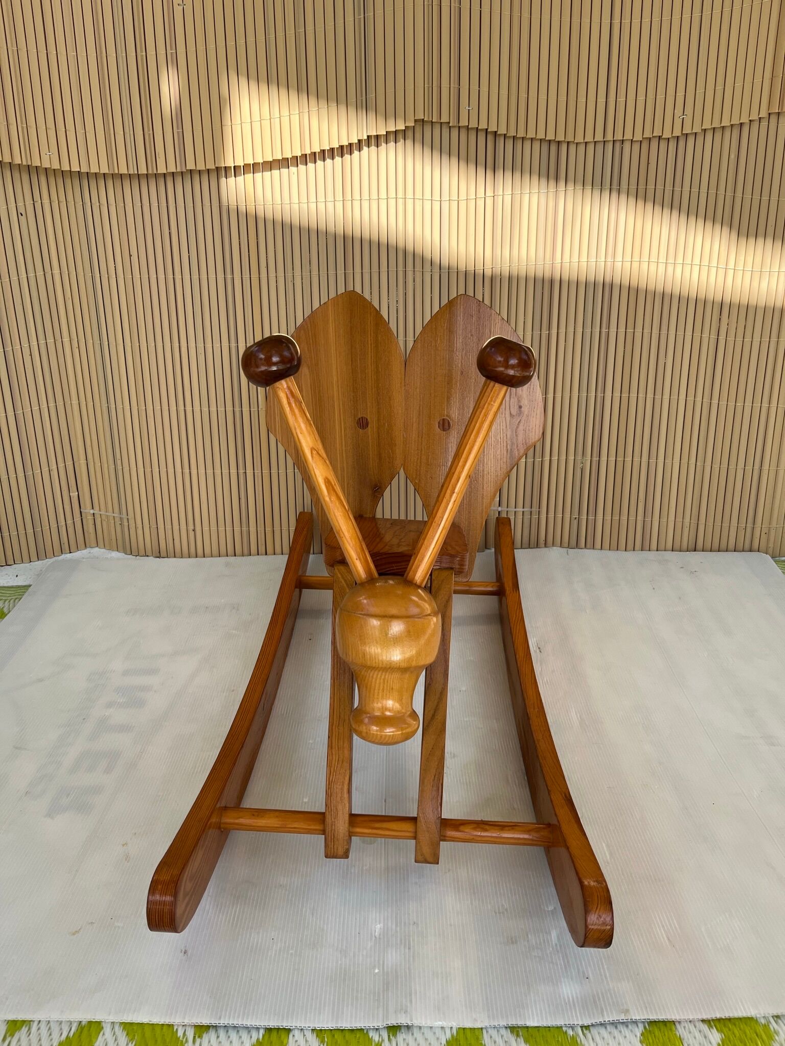 Vintage rocking wooden grasshopper chair