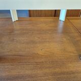 Coffee table in white lacquered wood with glass top, 1960s