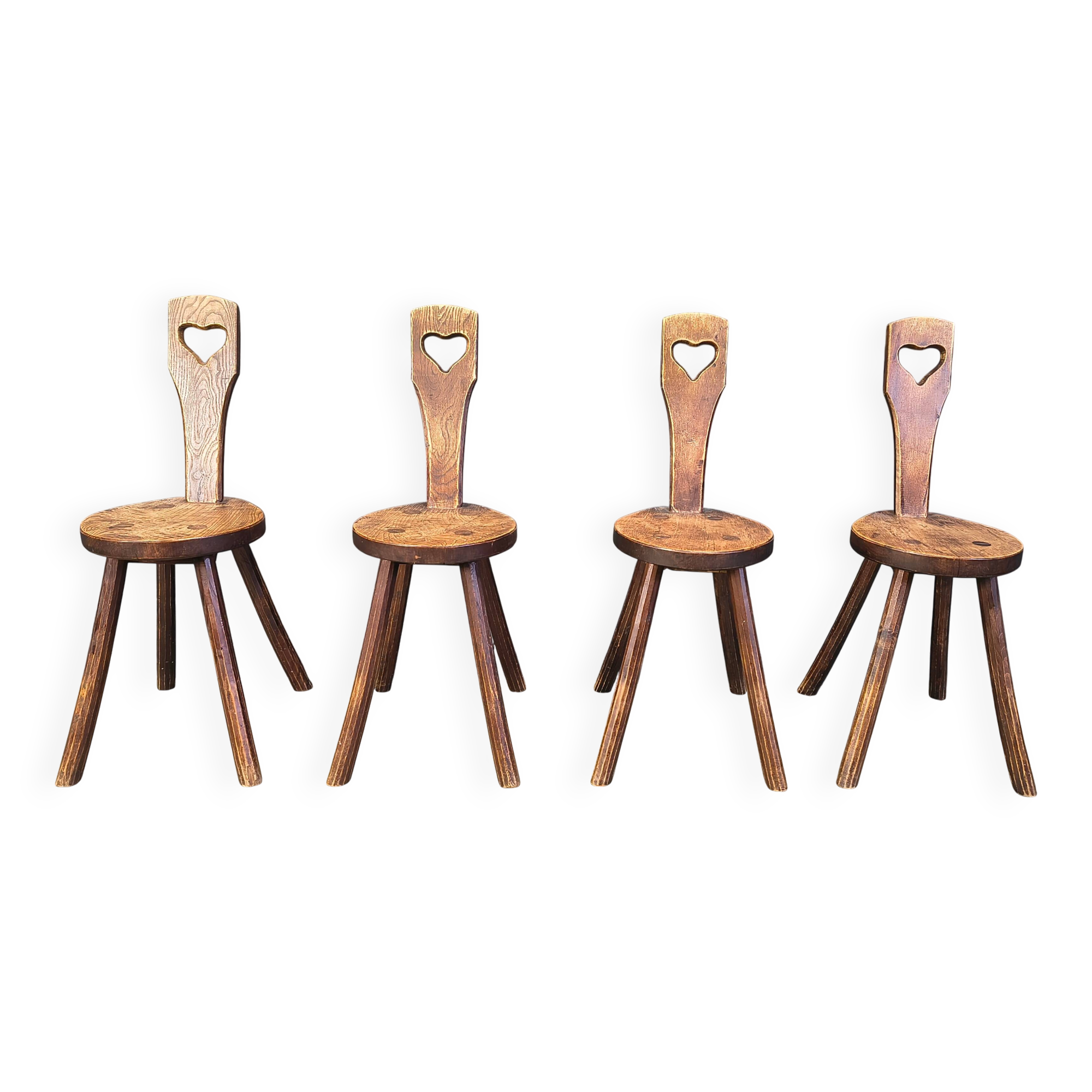 Vintage brutalist heart shaped chairs, 1960s