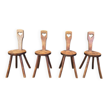 Vintage brutalist heart shaped chairs, 1960s