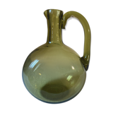 Green blown glass carafe