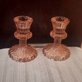 Pair of glass candlesticks