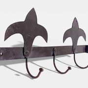 Antique French Provincial Wrought Iron Coat or Hat Rack with Fleur-de-Lis