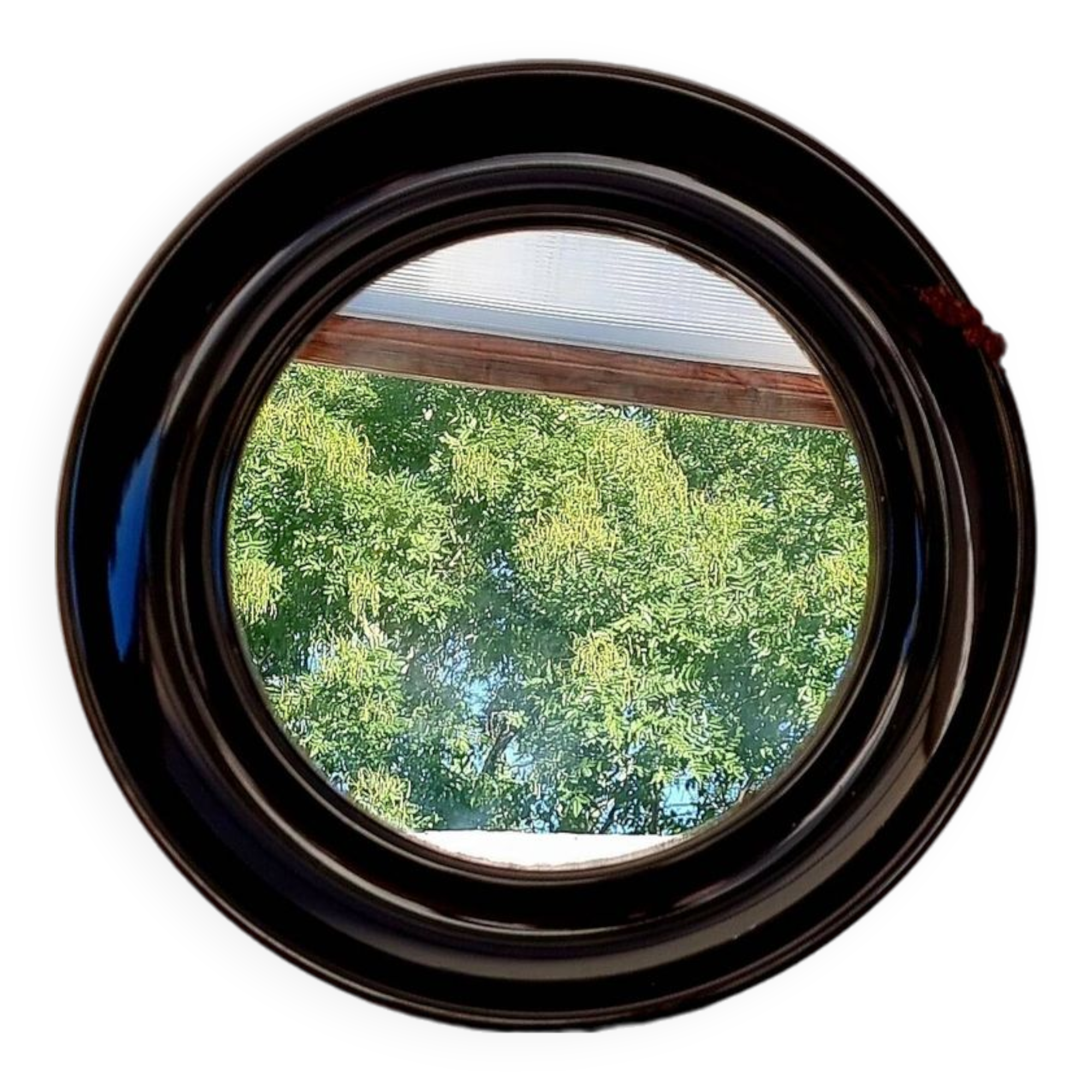 Vintage Salc brown round mirror