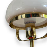 Midcentury desk lamp in opaline glass and gilded metal