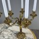 Pair of gilded bronze candelabra with 5 lights, Louis XVI style, 20th century.