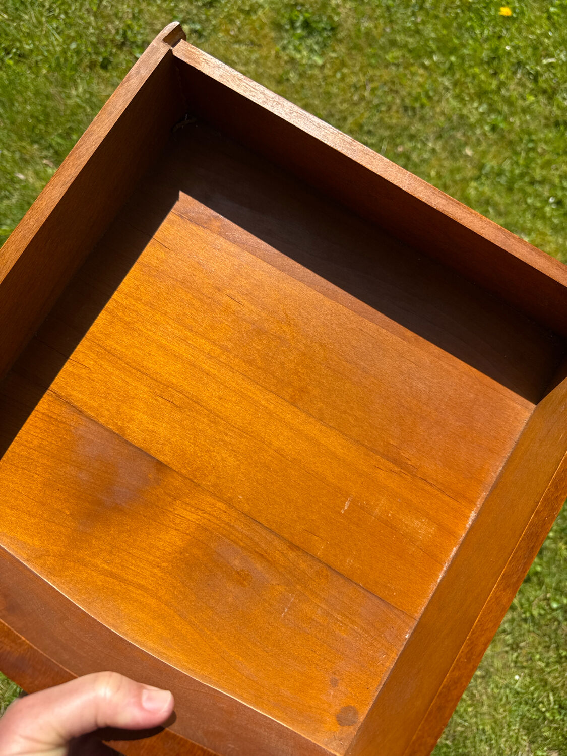 Pair of Louis XV style bedside tables in cherry wood, 1950s/70s.
