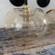 Pair of vintage electrified smoked glass wall lamps
