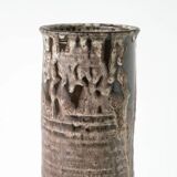 Large ceramic vase, Fat Lava, brown and white.