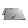 2 pillowcases embroidered "Blue flower" old mixed cotton 72x68