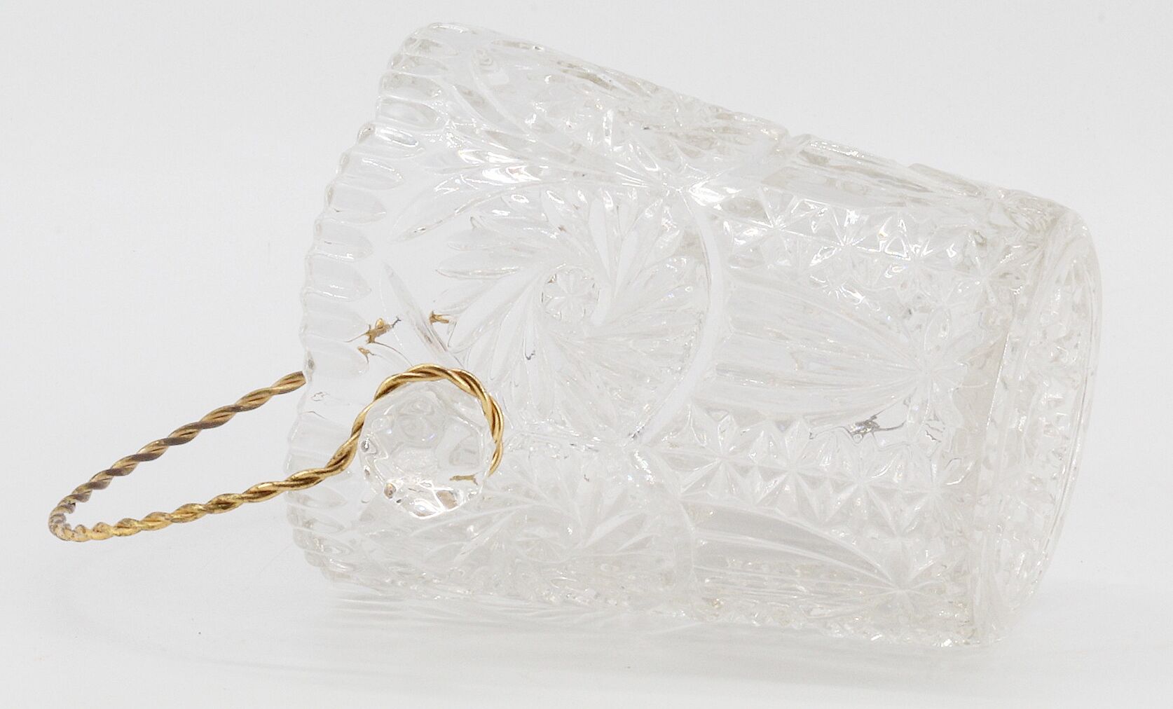 Old glass ice bucket