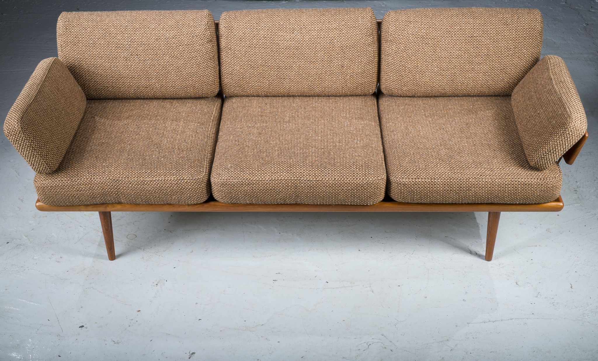 Danish Teak Fd 417 3 Seats Sofa Model Minerva by Peter Hvidt and Orla Molgaard-Nielsen for France &