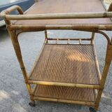 Rattan serving table