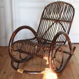 Franco Albini style bamboo rocking chair