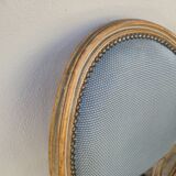 Set of 6 Louis XVI style chairs with antique patinated medallion