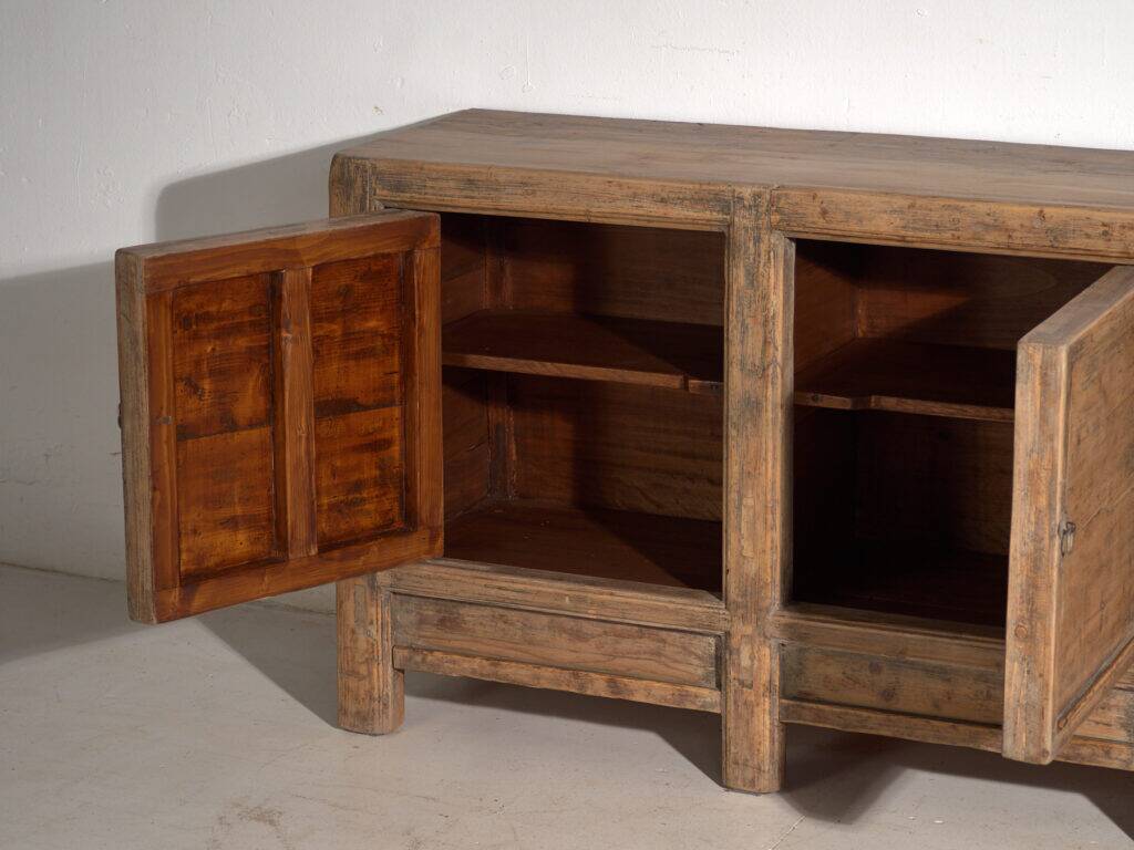 Antique three-door pine wood sideboard – China, circa 1900