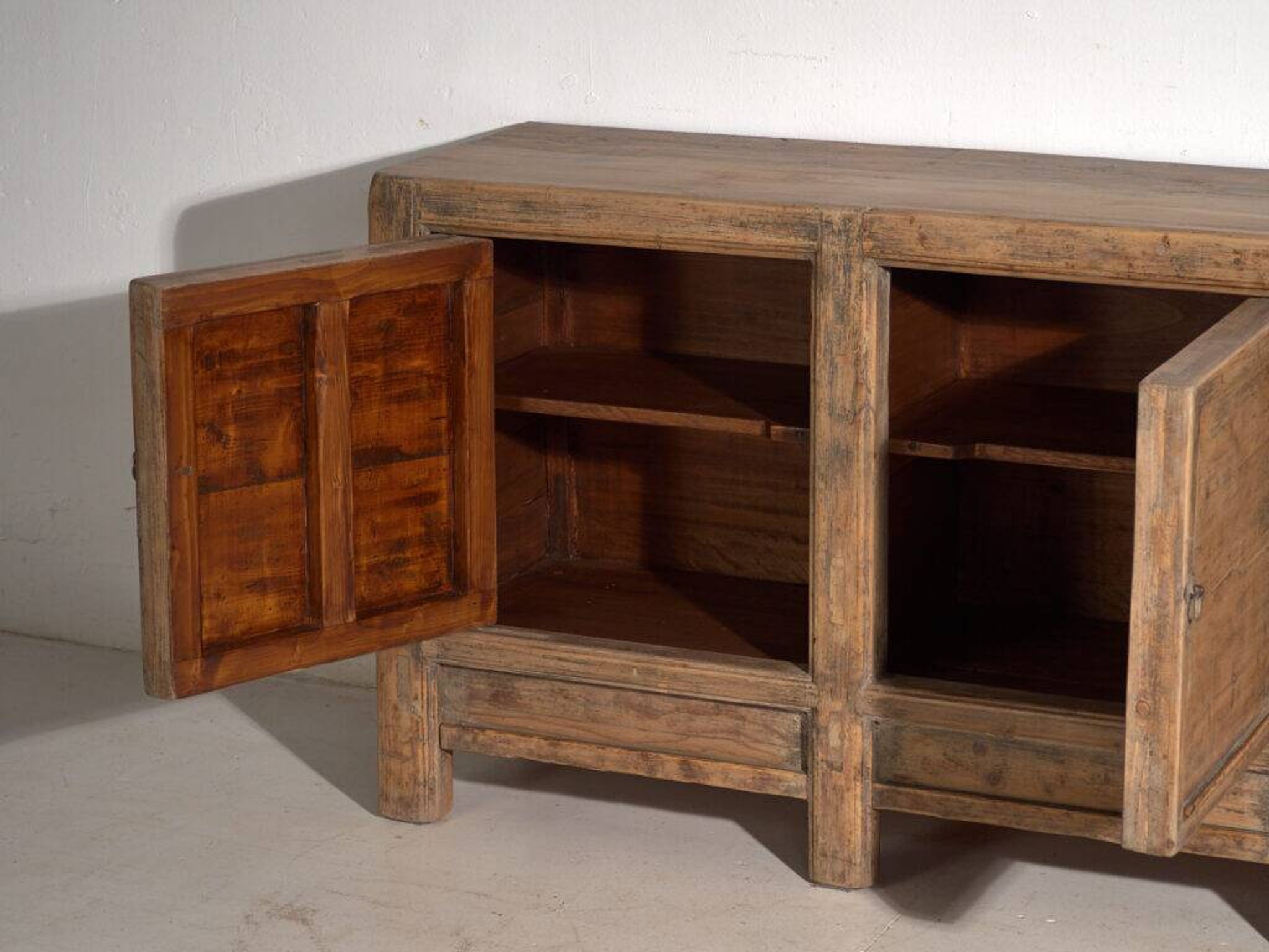 Antique three-door pine wood sideboard – China, circa 1900