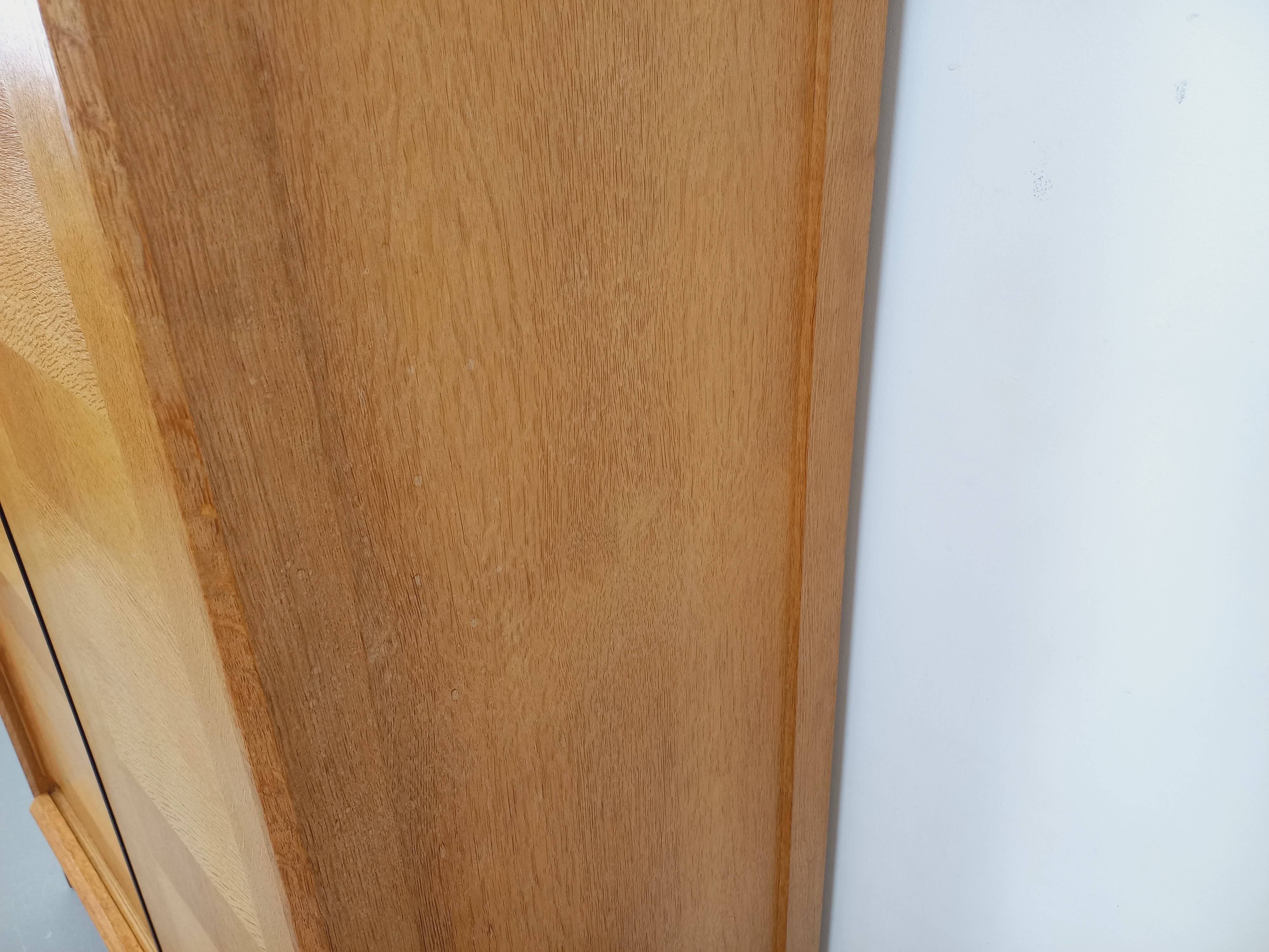 Vintage Guillerme et Chambron wardrobe in solid oak from the 60s