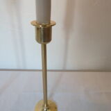 Duo of minimalist gold-plated candle holders